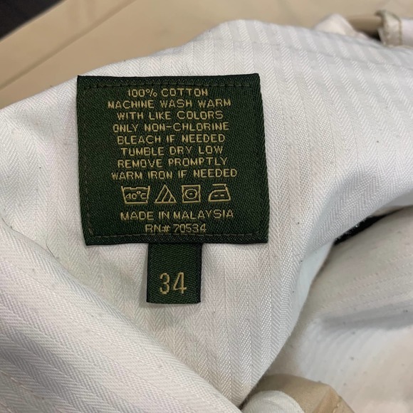 Orvis Men’s Signature Collection 34x28 Khaki Flat Front 100% Cotton Pants - Picture 3 of 4